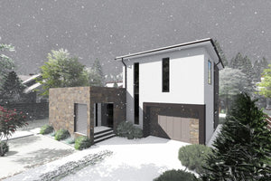Two Floor Steel Frame House With Two Bedrooms Model 207-069 - modern style house exterior image 7 thumbnail