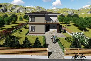 2 Storey Steel Frame House With 3 Bedrooms Model 211-034 - home exterior design image 5 thumbnail