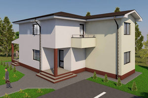 Two Story Steel Frame House With 4 Bedrooms Model 224-014 - modern house design image 2 thumbnail