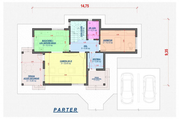 Two Story Steel Frame House With 4 Bedrooms Model 224-014 - house floor plan 1