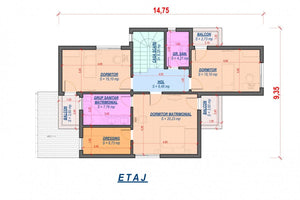 Two Story Steel Frame House With 4 Bedrooms Model 224-014 - house floor plan 2 thumbnail