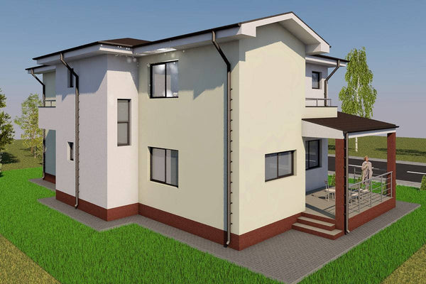 Two Story Steel Frame House With 4 Bedrooms Model 224-014 - modern house design image 4