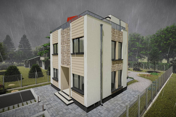 Three Storey Steel Frame House With 4 Bedrooms Model 226-081 - home design image 8