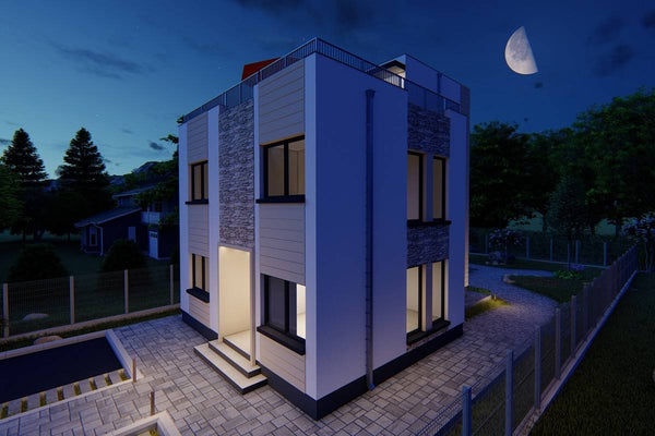 Three Storey Steel Frame House With 4 Bedrooms Model 226-081 - home design image 9