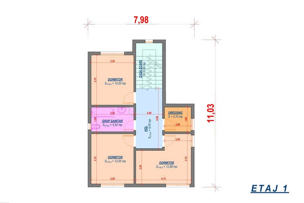 Three Storey Steel Frame House With 4 Bedrooms Model 226-081 - house plan 2