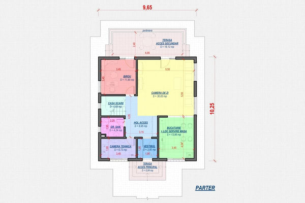 2 Story Steel Frame House With Three Bedrooms Model 235-005 - house floor plan 1