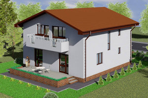2 Story Steel Frame House With Three Bedrooms Model 235-005 - home design image 4 thumbnail