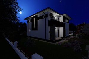 Two Story Steel Frame House With 3 Bedrooms Number 235-043 - modern exterior home image 10 thumbnail