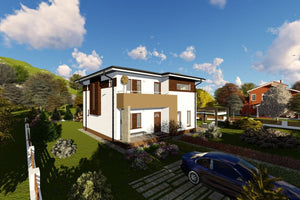 Two Story Steel Frame House With 3 Bedrooms Number 235-043 - modern exterior home image 5 thumbnail