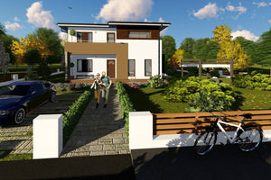 Two Story Steel Frame House With 3 Bedrooms Number 235-043 - modern exterior home image 8 thumbnail