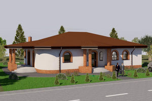 One Storey Steel Frame House With 3 Bedrooms Number 238-004 - modern house exterior 3 thumbnail