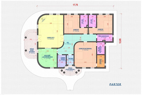 One Storey Steel Frame House With 3 Bedrooms Number 238-004 - house floor plan