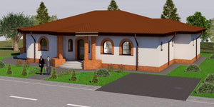 One Storey Steel Frame House With 3 Bedrooms Number 238-004 - modern house exterior 4 thumbnail