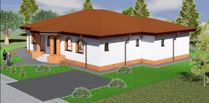 One Storey Steel Frame House With 3 Bedrooms Number 238-004 - modern house exterior 5 thumbnail