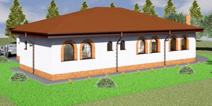 One Storey Steel Frame House With 3 Bedrooms Number 238-004 - modern house exterior 6 thumbnail