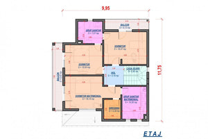 Two Story Steel Frame House With 3 Bedrooms Model 238-010 - house floor plan 2 thumbnail