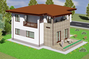 Two Storey Steel Frame House With 3 Bedrooms Model 241-003 - home design image 4 thumbnail