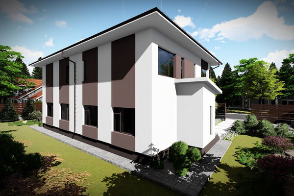 Two Story Steel Frame Duplex House With 4 Bedrooms 244-077 - home exterior design image 2