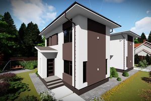 Two Story Steel Frame Duplex House With 4 Bedrooms 244-077 - home exterior design image 3 thumbnail