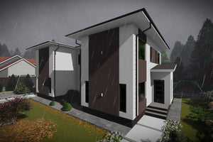 Two Story Steel Frame Duplex House With 4 Bedrooms 244-077 - home exterior design image 4 thumbnail