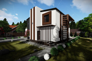 Two Storey Steel Frame House With 3 Bedrooms Model 248-057 - house design image 3 thumbnail