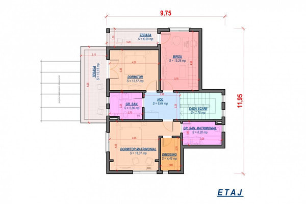 2 Storey Steel Frame House With Three Bedrooms Model 250-009 - house floor plan 2