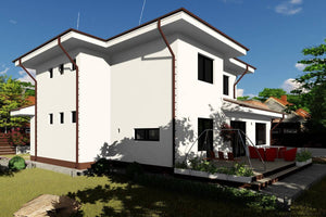 Two Story Steel Frame House With 3 Bedrooms Model 260-006 - modern style house exterior image 6 thumbnail