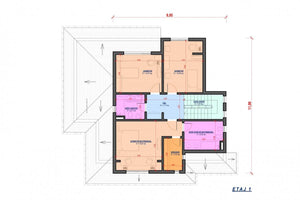 Two Story Steel Frame House With 3 Bedrooms Model 260-006 - modern house plan 2 thumbnail