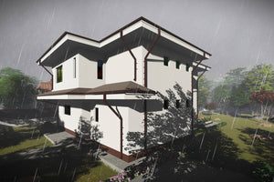Two Story Steel Frame House With 3 Bedrooms Model 260-006 - modern style house exterior image 8 thumbnail