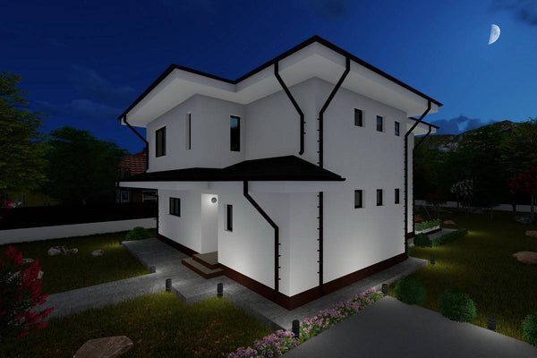 Two Story Steel Frame House With 3 Bedrooms Model 260-006 - modern style house exterior image 9