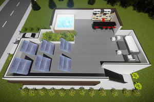 One Story Steel Frame House With Two Bedrooms Number 275-027 - flat roof home thumbnail