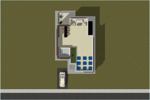 One Story Steel Frame House With Two Bedrooms Number 275-027 - flat roof house thumbnail