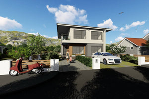 Two Story Steel Frame House With Five Bedrooms Model 303-051 - modern home exterior picture 2 thumbnail
