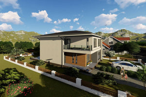 Two Story Steel Frame House With Five Bedrooms Model 303-051 - modern home exterior picture 4 thumbnail