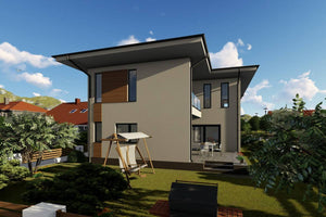 Two Story Steel Frame House With Five Bedrooms Model 303-051 - modern home exterior picture 5 thumbnail