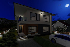 Two Story Steel Frame House With Five Bedrooms Model 303-051 - modern home exterior picture 7 thumbnail