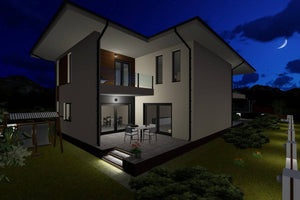Two Story Steel Frame House With Five Bedrooms Model 303-051 - modern home exterior picture 8 thumbnail