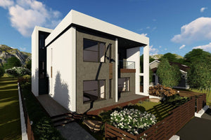 2 Story Steel Frame House With 5 Bedrooms Number 320-055 - modern home exterior image 3 thumbnail