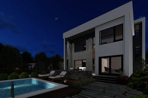 2 Story Steel Frame House With 5 Bedrooms Number 320-055 - modern home exterior image 10 thumbnail