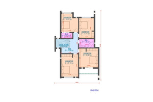 2 Story Steel Frame House With 5 Bedrooms Number 320-055 - home layout 2 thumbnail