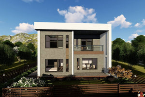 2 Story Steel Frame House With 5 Bedrooms Number 320-055 - modern home exterior image 5 thumbnail
