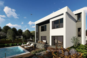 2 Story Steel Frame House With 5 Bedrooms Number 320-055 - modern home exterior image 7 thumbnail