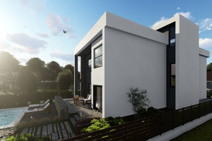 2 Story Steel Frame House With 5 Bedrooms Number 320-055 - modern home exterior image 8 thumbnail