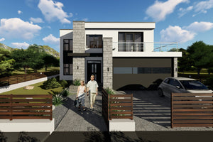 2 Story Steel Frame House With Three Bedrooms Number 334-062 - modern exterior house picture 4 thumbnail