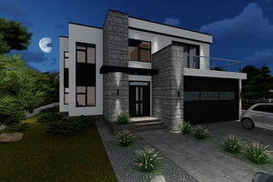 2 Story Steel Frame House With Three Bedrooms Number 334-062 - modern exterior house picture 9 thumbnail