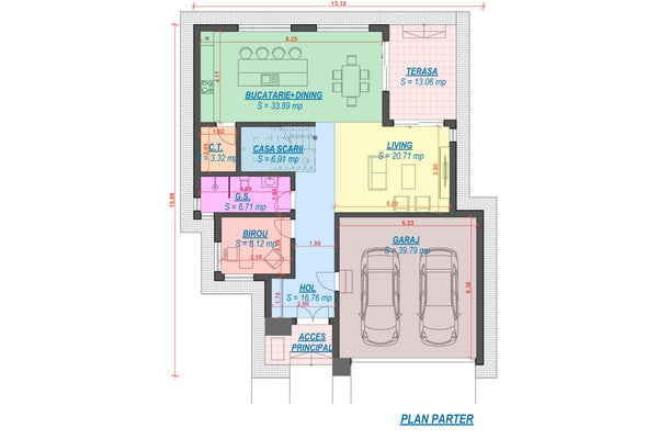 2 Story Steel Frame House With Three Bedrooms Number 334-062 - house plan 1