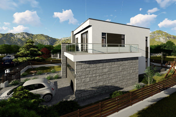 2 Story Steel Frame House With Three Bedrooms Number 334-062 - modern exterior house picture 5