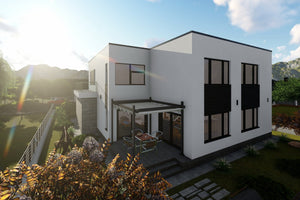 2 Story Steel Frame House With Three Bedrooms Number 334-062 - modern exterior house picture 2 thumbnail