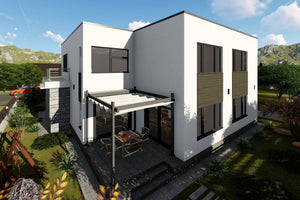 2 Story Steel Frame House With Three Bedrooms Number 334-062 - modern exterior house picture 6 thumbnail