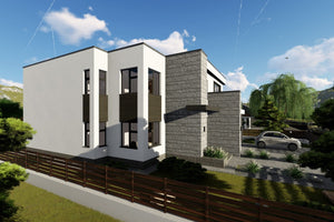 2 Story Steel Frame House With Three Bedrooms Number 334-062 - modern exterior house picture 7 thumbnail